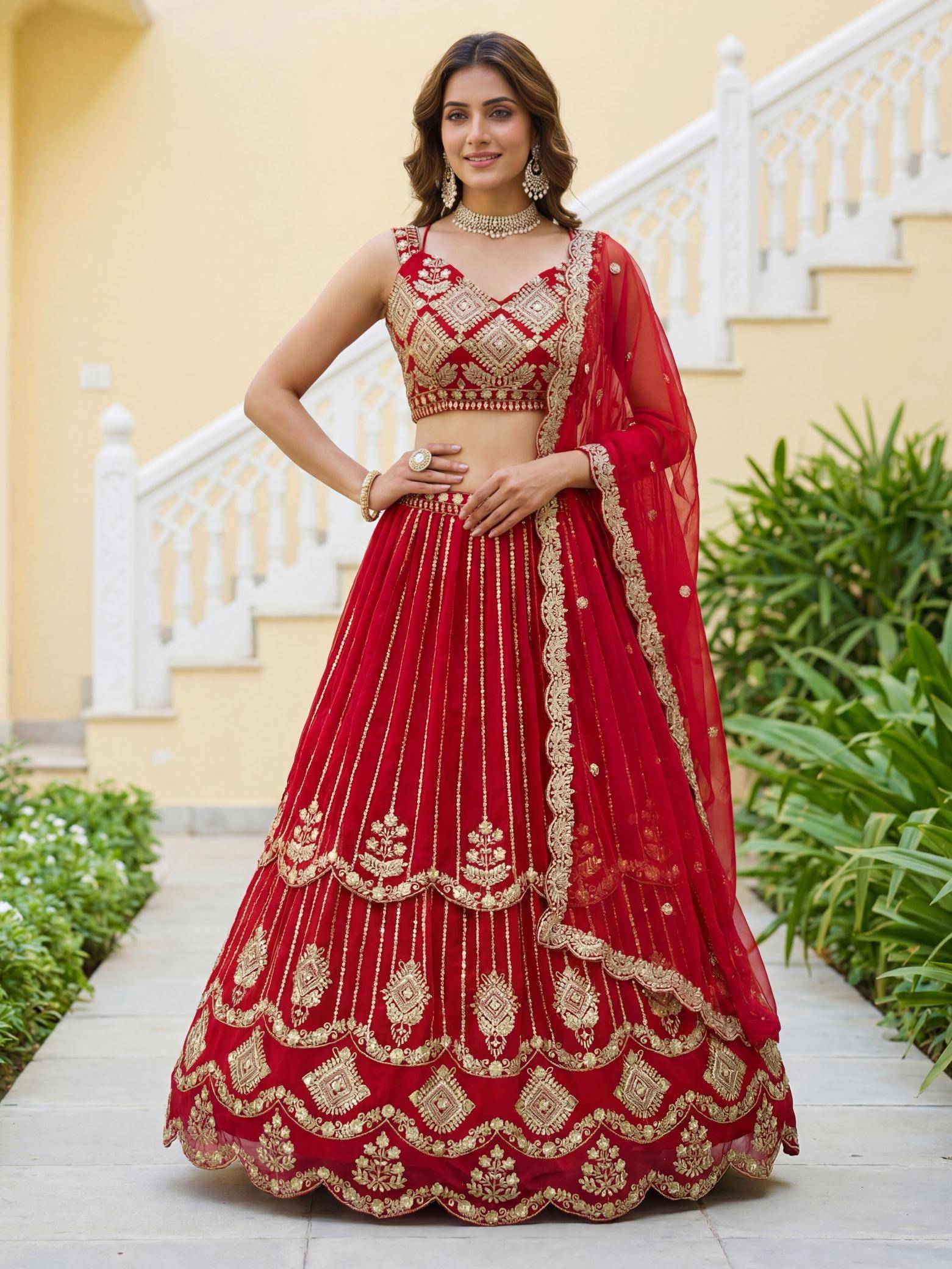 DVD ON 5157 Georgeet Lehenga choli manufacturers in Kolkata
